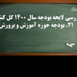 بررسی بودجه ۱۴۰۰ آموزش و پرورش