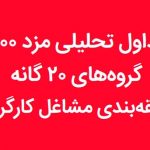 انتشار جدول مزد ۲۰ گروه شغلی طبقه بندی مشاغل در سال ۱۴۰۰