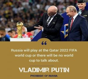 پیام پوتین به مسئولین فیفا در واکنش به حذف روسیه از جام جهانی